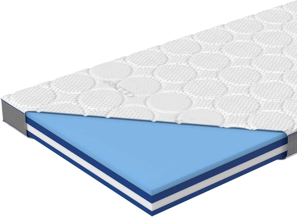 Genius eazzzy Topper Royal Hybrid Größe 80 x 200 x 11 cm Höhe 11 cm, Matratzentopper mit Gel-Memory-Schaum, Federkern-Topper Temperaturregulierend, Antibakterielle Silbercover, Hart-Weich-2 Seite,